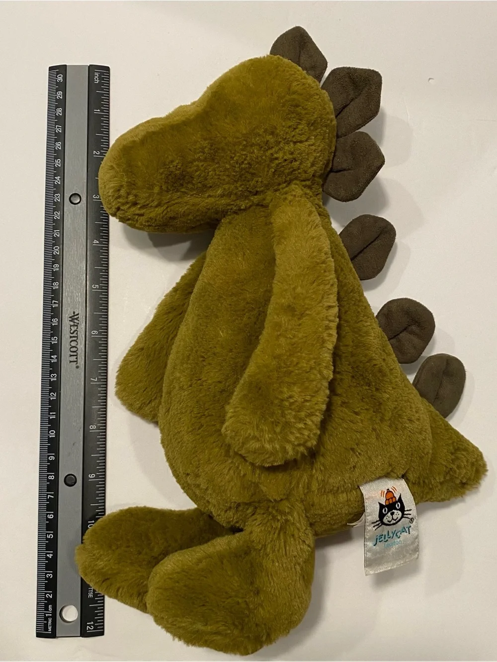 Jellycat Olive Green Plush Dinosaur Stuffed Animal